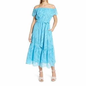 Lilly Pulitzer Turquoise Eyelet Maxi Dress